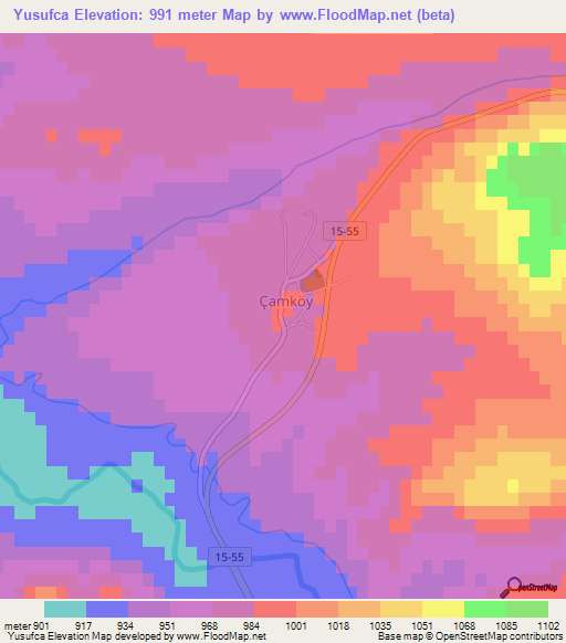 Yusufca,Turkey Elevation Map