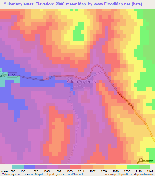 Yukarisoylemez,Turkey Elevation Map