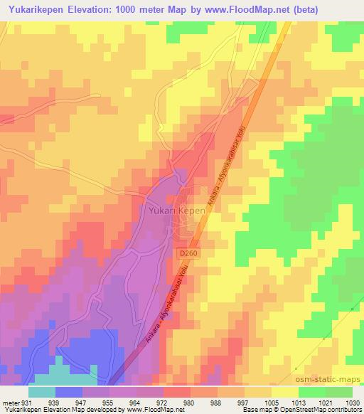 Yukarikepen,Turkey Elevation Map