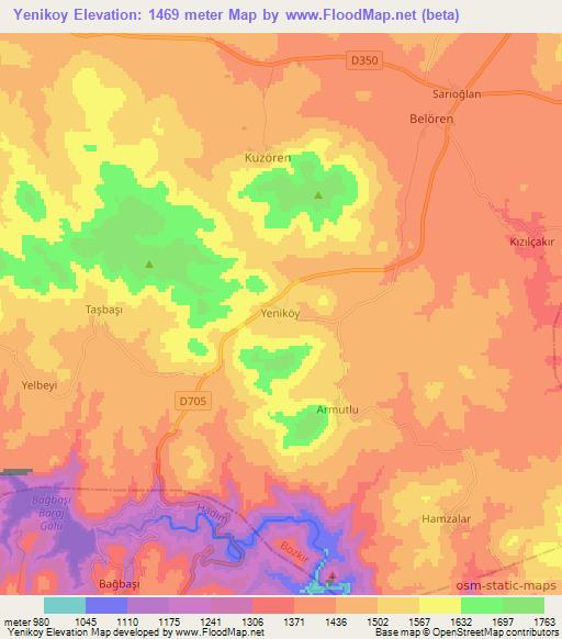 Yenikoy,Turkey Elevation Map