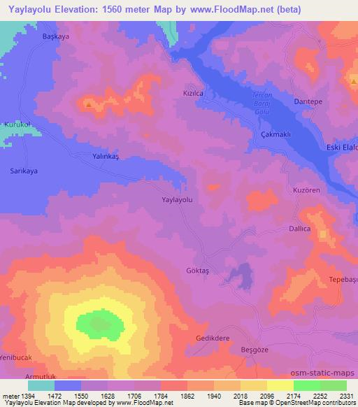 Yaylayolu,Turkey Elevation Map