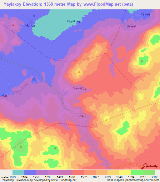 Yaylakoy,Turkey Elevation Map