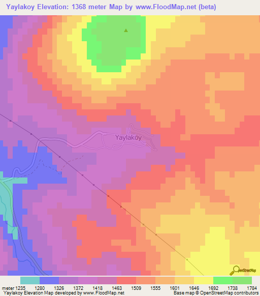 Yaylakoy,Turkey Elevation Map