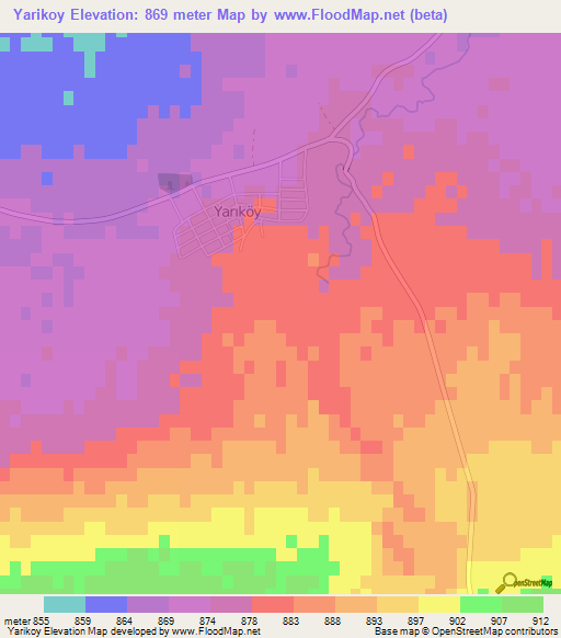 Yarikoy,Turkey Elevation Map