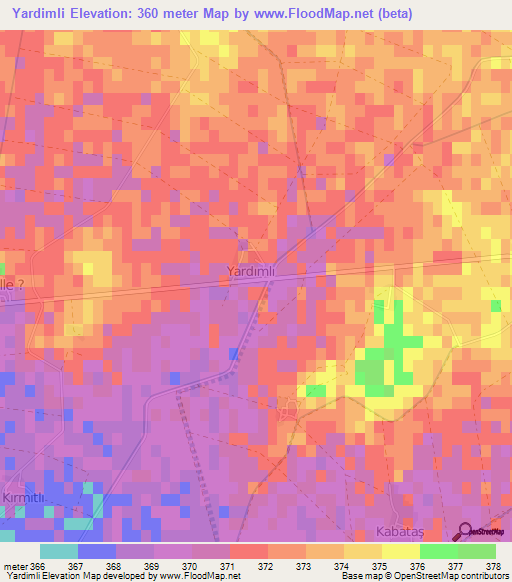Yardimli,Turkey Elevation Map