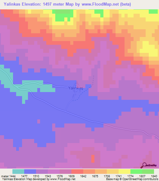 Yalinkas,Turkey Elevation Map