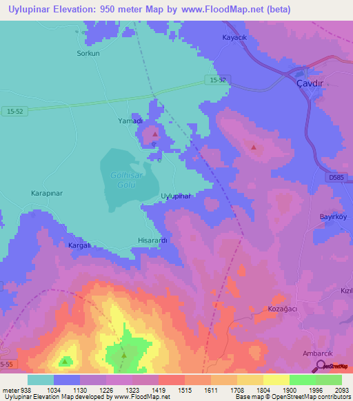 Uylupinar,Turkey Elevation Map