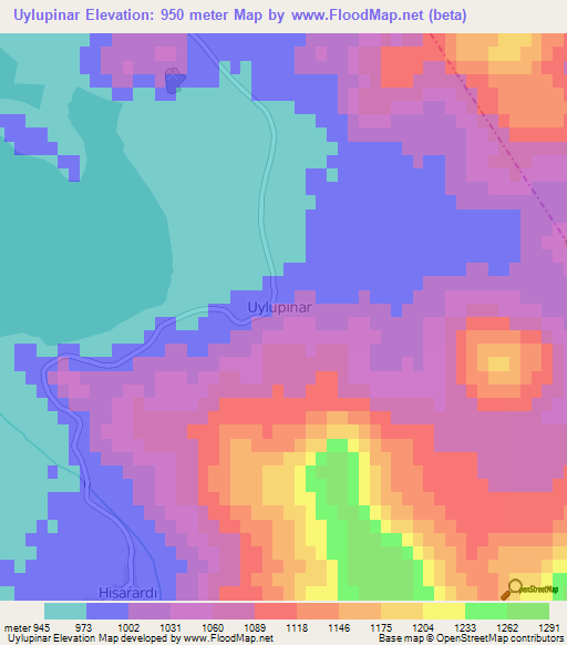 Uylupinar,Turkey Elevation Map