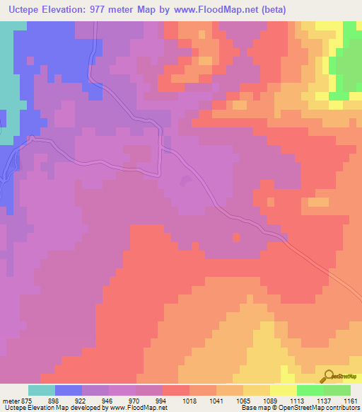 Uctepe,Turkey Elevation Map