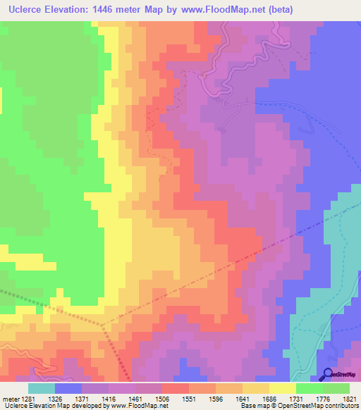 Uclerce,Turkey Elevation Map