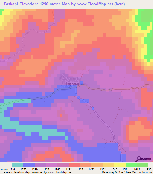 Taskapi,Turkey Elevation Map