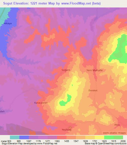 Sogut,Turkey Elevation Map