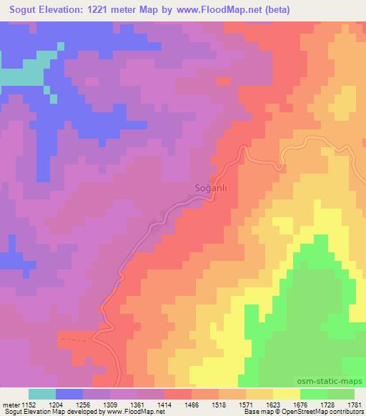 Sogut,Turkey Elevation Map