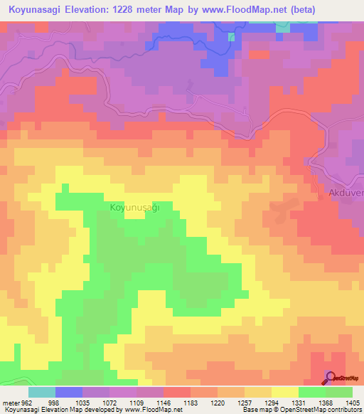 Koyunasagi,Turkey Elevation Map