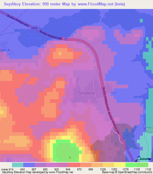 Seydikoy,Turkey Elevation Map