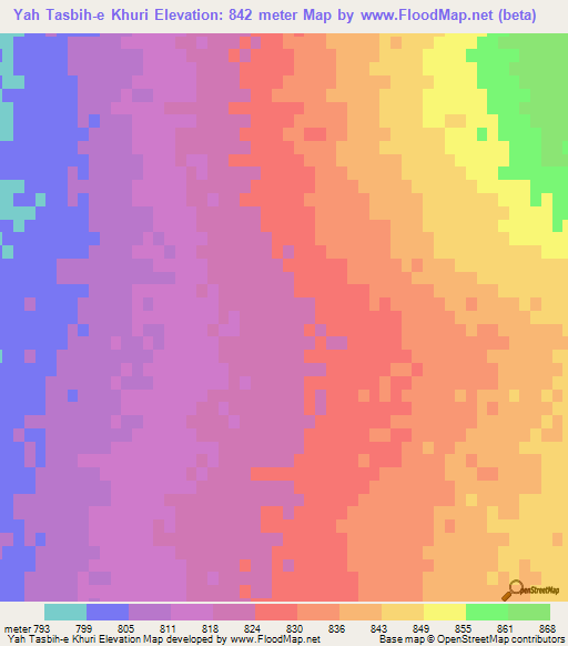 Yah Tasbih-e Khuri,Iran Elevation Map