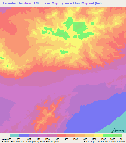 Farnuha,Iran Elevation Map