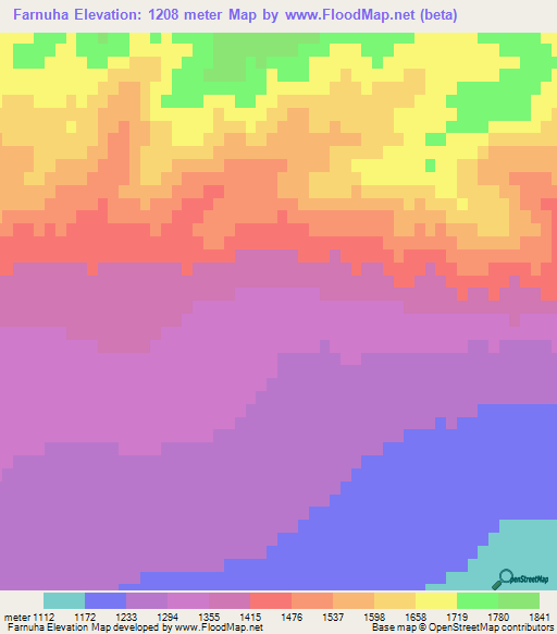 Farnuha,Iran Elevation Map