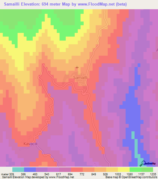 Samailli,Turkey Elevation Map