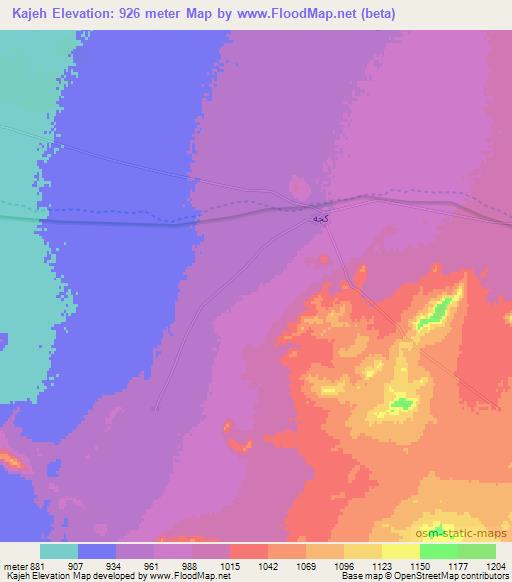 Kajeh,Iran Elevation Map