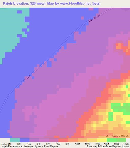 Kajeh,Iran Elevation Map