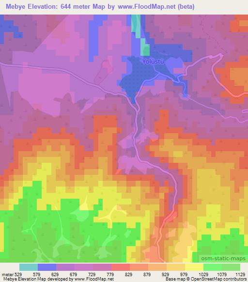 Mebye,Turkey Elevation Map