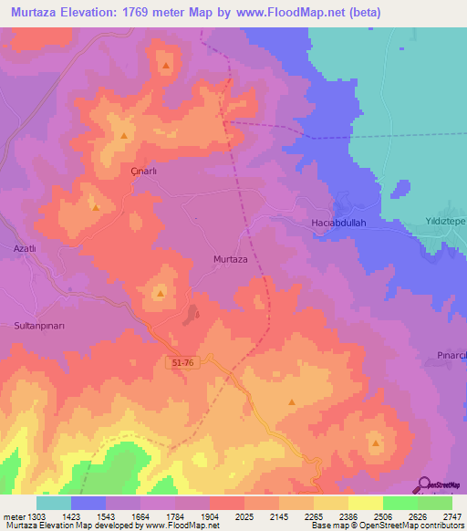 Murtaza,Turkey Elevation Map
