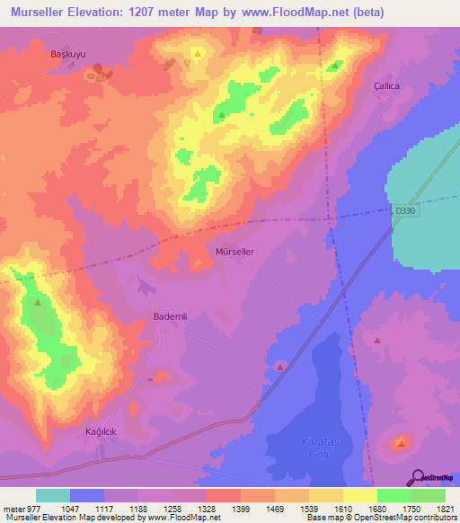 Murseller,Turkey Elevation Map