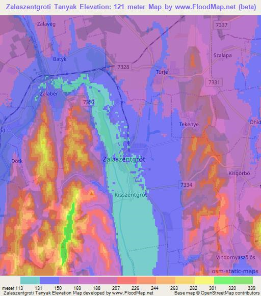 Zalaszentgroti Tanyak,Hungary Elevation Map