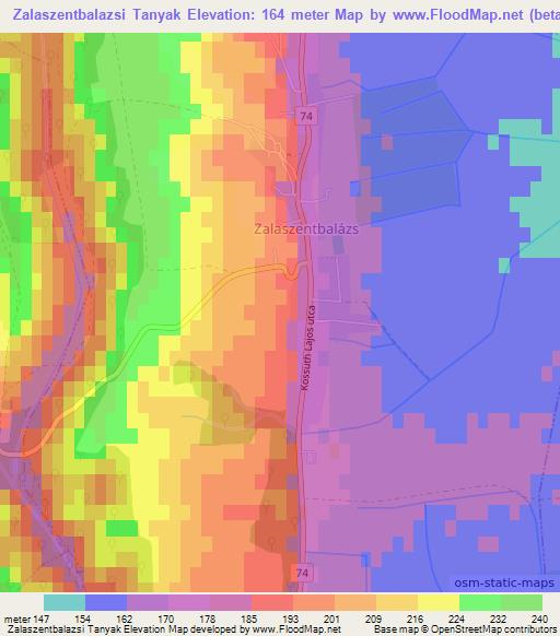 Zalaszentbalazsi Tanyak,Hungary Elevation Map