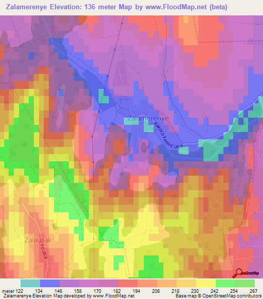 Zalamerenye,Hungary Elevation Map