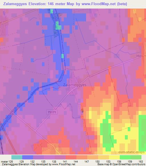 Zalameggyes,Hungary Elevation Map