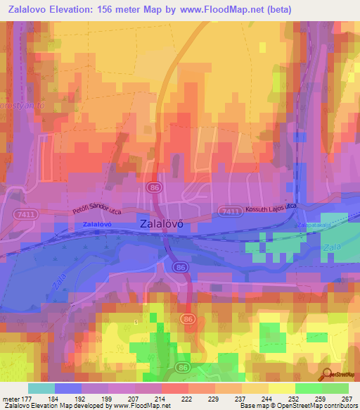 Zalalovo,Hungary Elevation Map