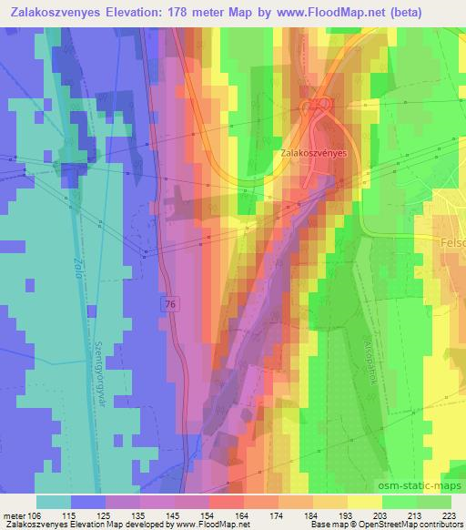 Zalakoszvenyes,Hungary Elevation Map
