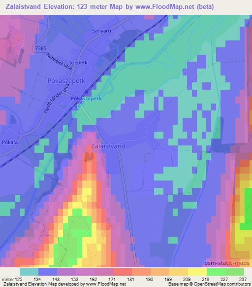 Zalaistvand,Hungary Elevation Map