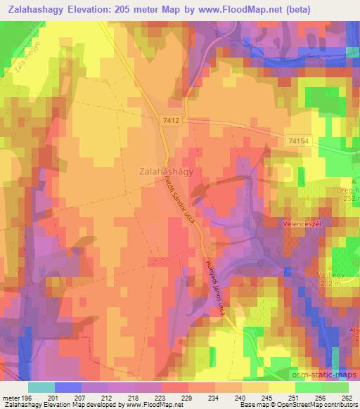 Zalahashagy,Hungary Elevation Map