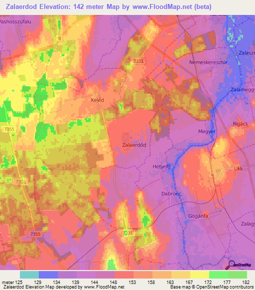 Zalaerdod,Hungary Elevation Map