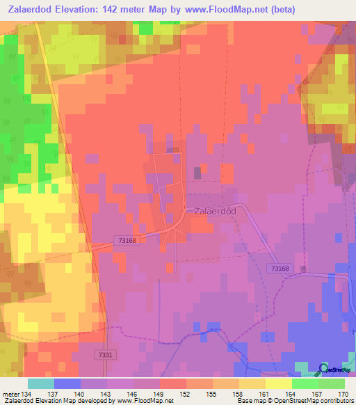 Zalaerdod,Hungary Elevation Map
