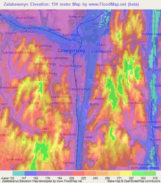 Zalabesenyo,Hungary Elevation Map