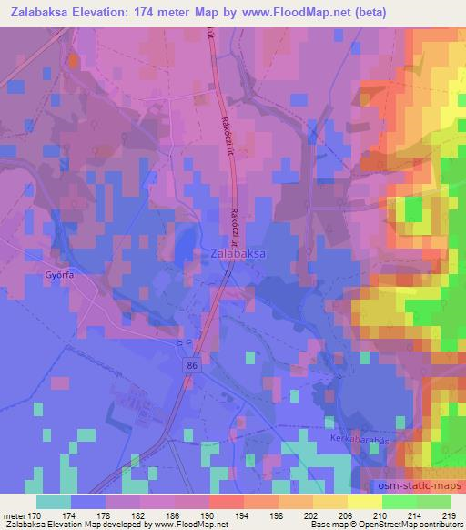 Zalabaksa,Hungary Elevation Map