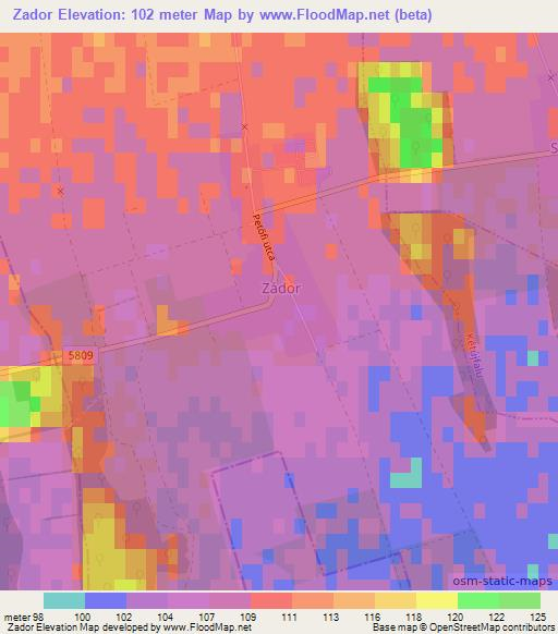 Zador,Hungary Elevation Map