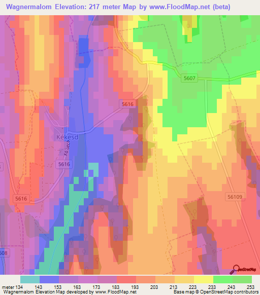 Wagnermalom,Hungary Elevation Map
