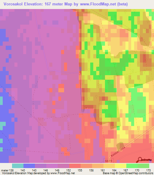 Vorosakol,Hungary Elevation Map