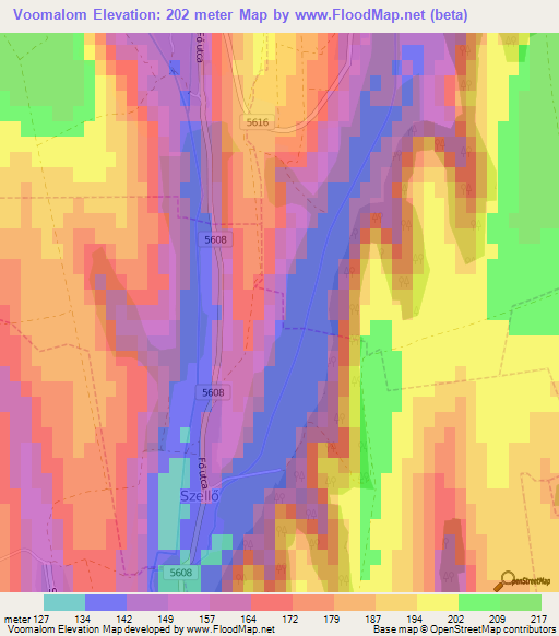 Voomalom,Hungary Elevation Map