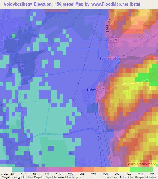 Volgykozihegy,Hungary Elevation Map