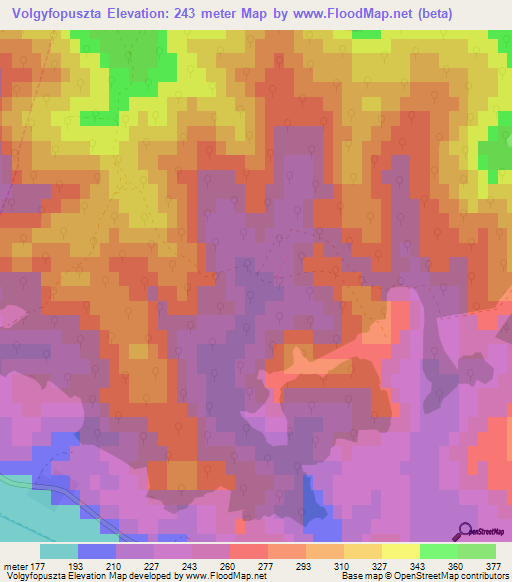 Volgyfopuszta,Hungary Elevation Map