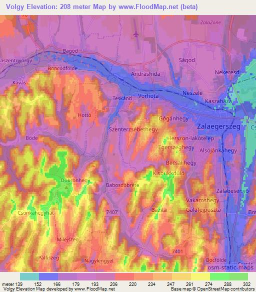 Volgy,Hungary Elevation Map