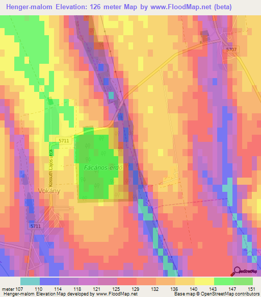 Henger-malom,Hungary Elevation Map