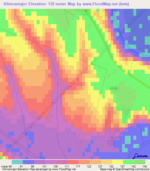 Vilmosmajor,Hungary Elevation Map
