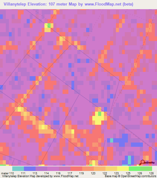 Villanytelep,Hungary Elevation Map